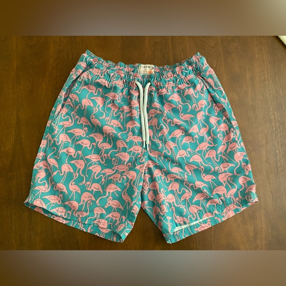 Men’s J Crew‎ Swim Trunks - Flamingos! - Picture 1 of 4